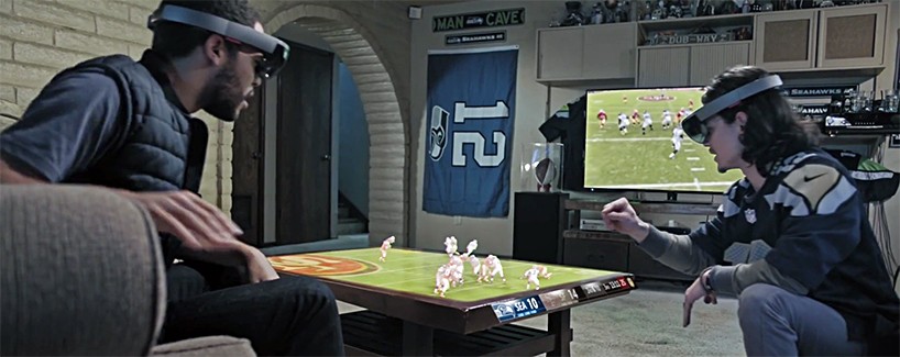 using hololens, microsoft + NFL showcase mixed 3D displays that go beyond existing screens