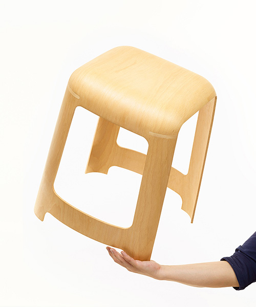 mu hau kao creates curved plystool using a single piece of material