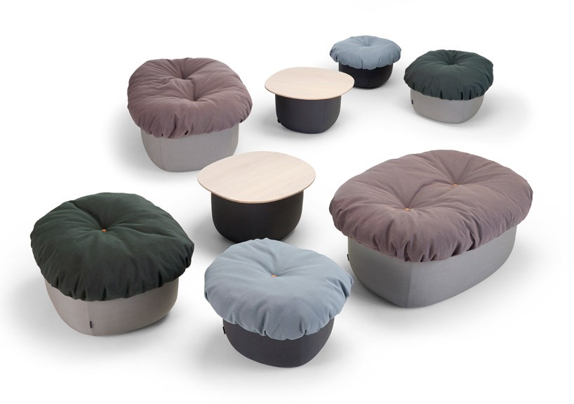 the soufflé ottoman by cecilie manz for offecct has a soft whipped cream cushion