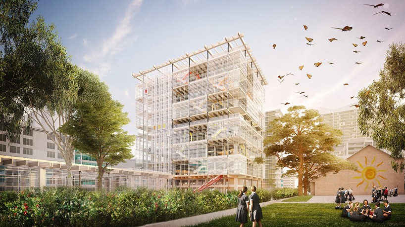 grimshaw plans for innovative 14-storey school in australian suburb