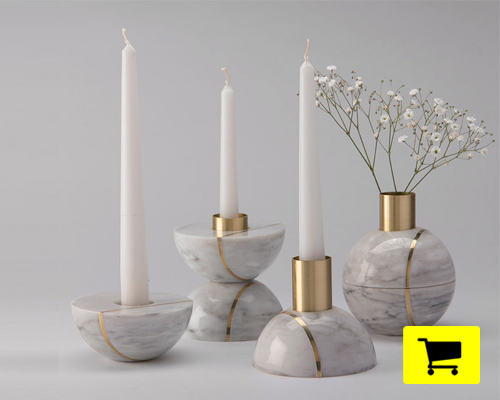 new on the designboomshop: hauri marble candleholder by peca
