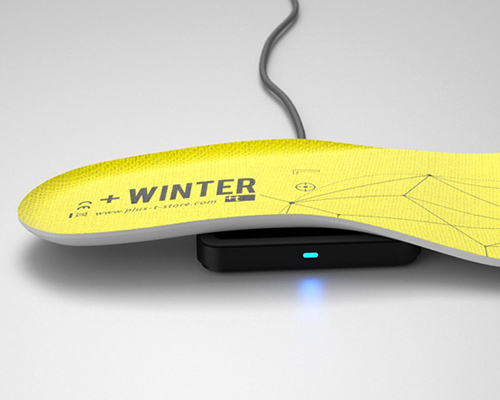 swiss startup +t fuses wireless charging and connectivity to winter insoles