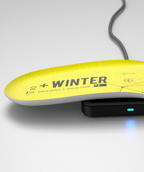 swiss startup +t fuses wireless charging and connectivity to winter insoles