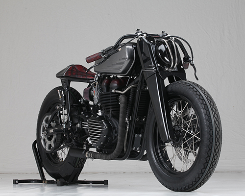 custom motorcycle shop rustom makeover triumph bonneville with art deco details