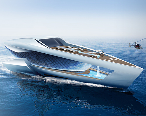 sea level's CF8 augments the future of luxury yachting with curved glass structure