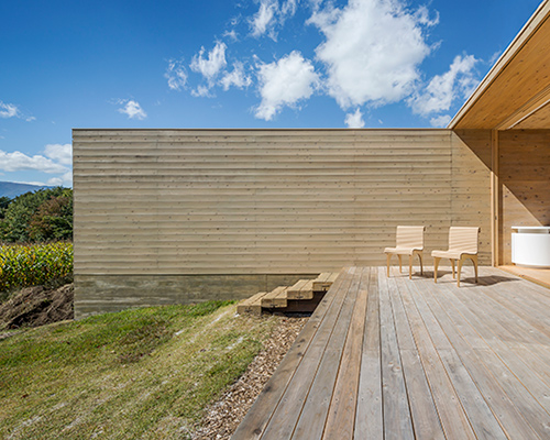 shigeru ban designs 'miesian' house in japan built from solid cedar