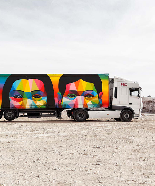 truck art project turns freighters into a fleet of mobile artworks