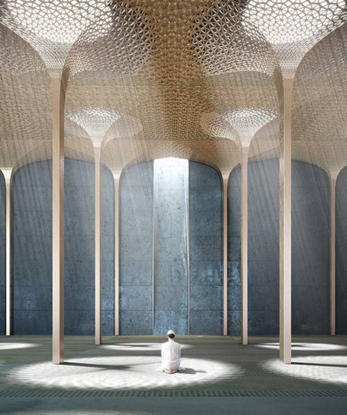 AL_A's mosque design for abu dhabi to be a light-filled vertical landscape