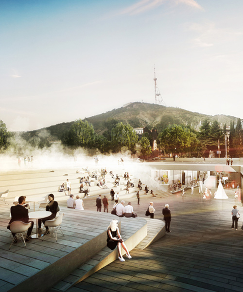 graft's winning public square proposal in tbilisi constructed as a folded surface