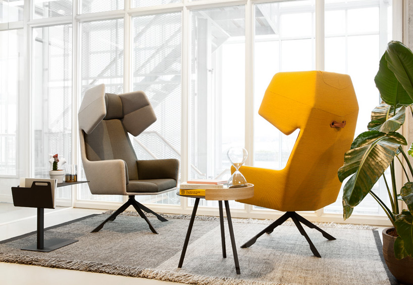 arik levy's rama chair for palau draws on the art of origami, featuring subtle folds