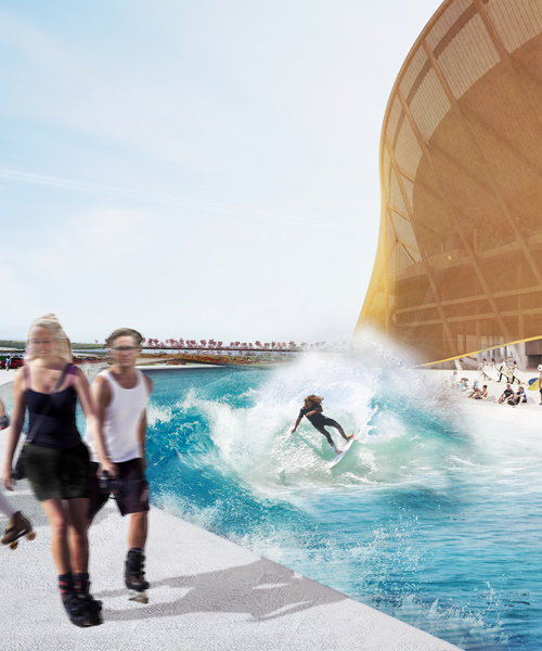BIG's stadium design for the washington redskins includes a recreational moat