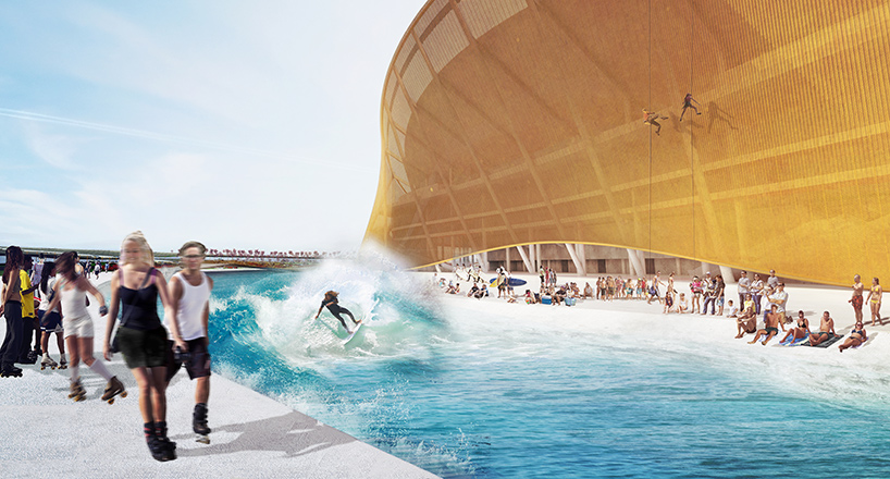 BIG's stadium design for the washington redskins includes a recreational moat