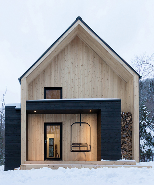 cargo architecture clads villa boreale in quebec with black metal and white cedar