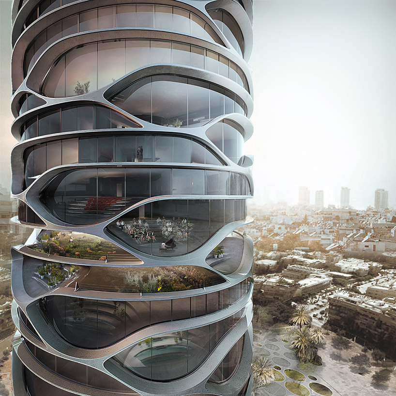 david tajchman conceives topological gran mediterraneo tower for tel aviv