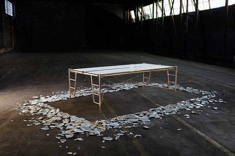 eddy sykes marble bronze scaffold table