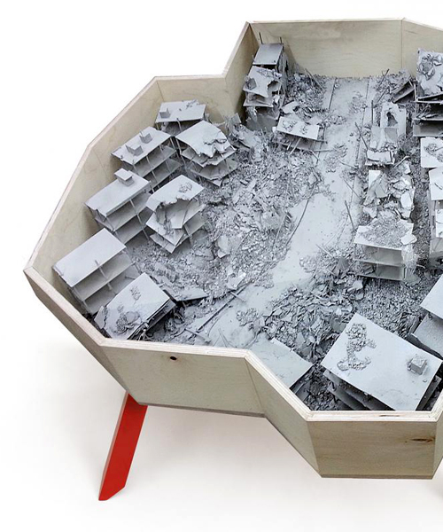 ezri tarazi designs table that pays tribute to the demolished city of aleppo