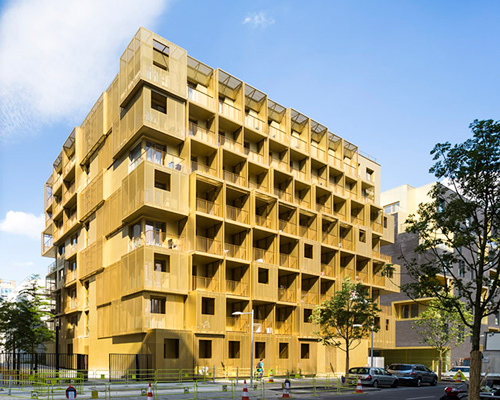 hamonic + masson extrudes cubes from golden student housing complex near paris