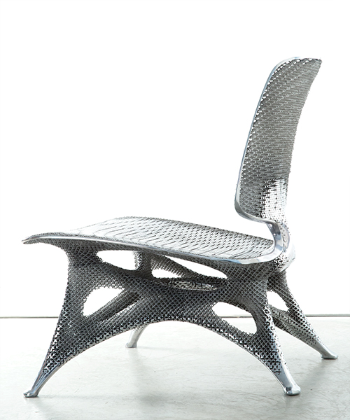 joris laarman lab 3D prints aluminum chair demonstrating cellular level design