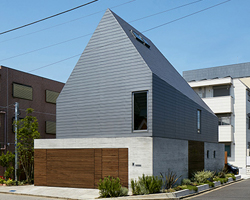 KIAS sits asymmetrical gabled volume on concrete bases in tokyo