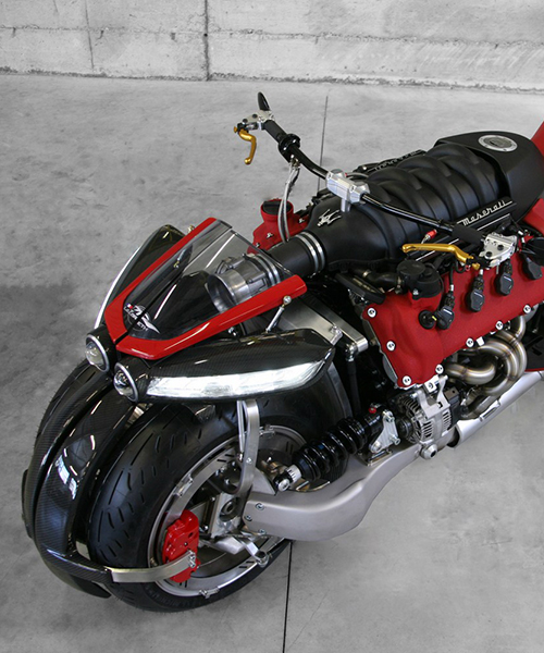 lazareth assembles carbon fiber LM-847 motorcycle around maserati V8 engine