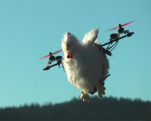 MAKEADRONE gives hen a flight suit to drop easter eggs