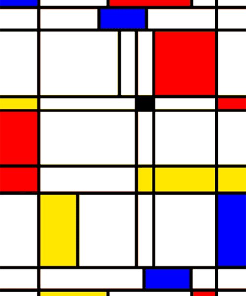 designer turns mondrian painting into a playable pong game