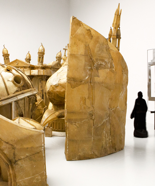 liu wei sculpts architectural monuments from dog chews at qatar museums