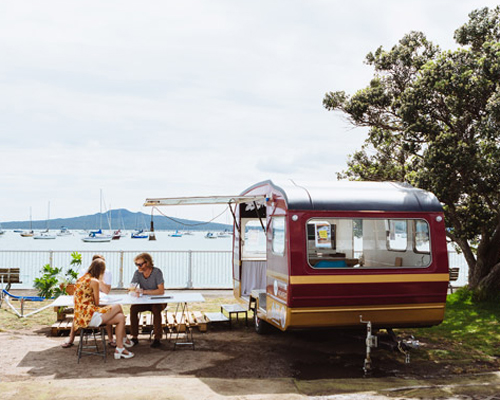studio106 transforms a retro caravan into a mobile office