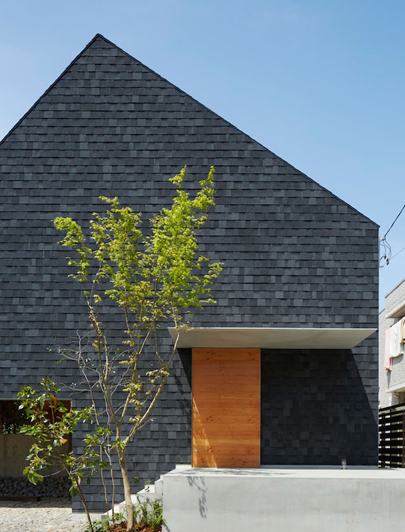 trees and light filter through house in anjo by suppose design office