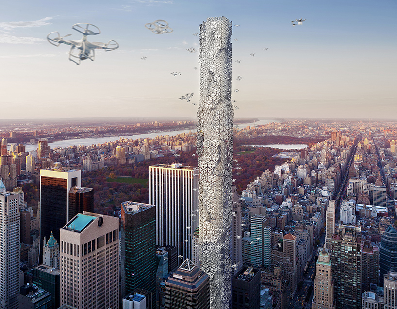drone skyscraper allows unmanned aerial vehicles to dock in the center of manhattan