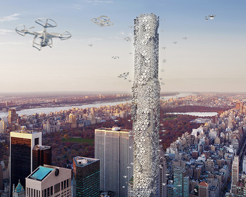 drone skyscraper allows unmanned aerial vehicles to dock in the center of manhattan