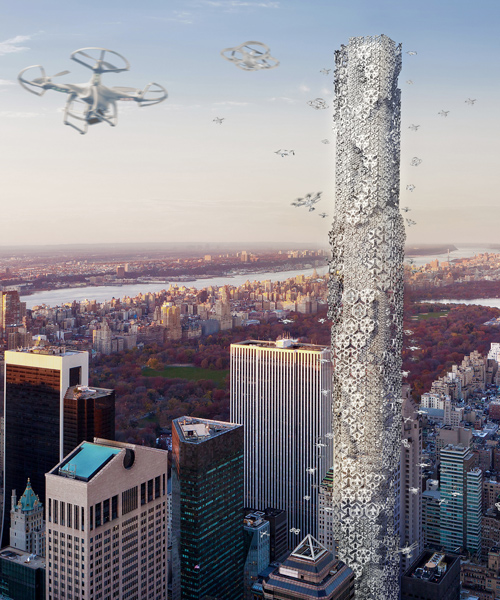 drone skyscraper allows unmanned aerial vehicles to dock in the center of manhattan