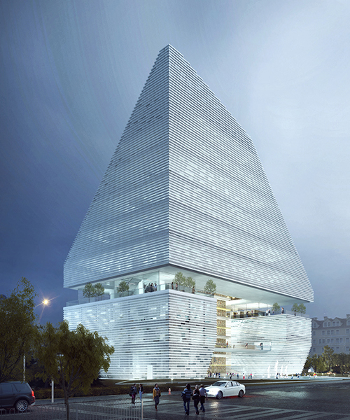 theeAe creates monolithic inside out concept for varna library competition