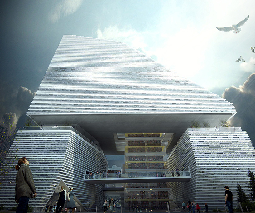 theeAe creates monolithic inside out concept for varna library competition