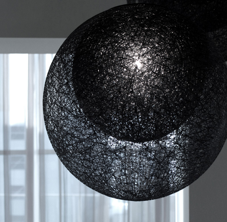 toyo ito's mayuhana ma black lamps for yamagiwa are hand made