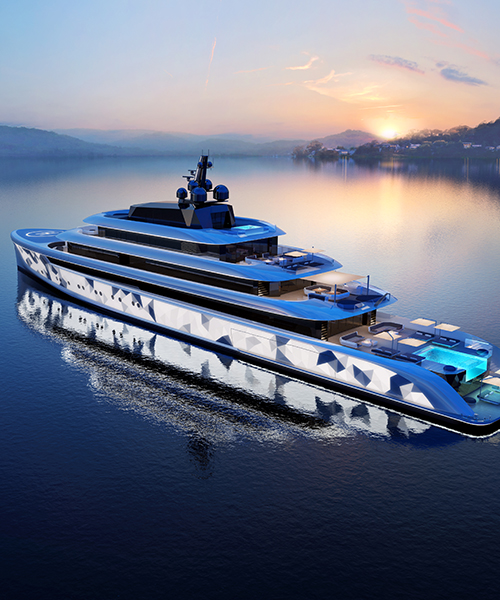 van geest design + oceanco moonstone yacht blends to surroundings with embedded lighting