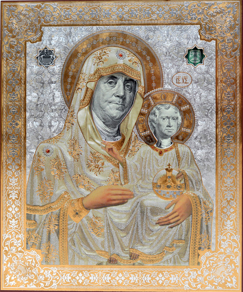 yurko dyachyshyn extends 'saint franklin' collage series