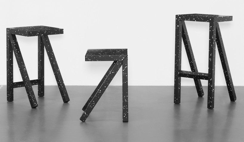 jerszy seymour's conceptual stools and tables for magis at salone del mobile