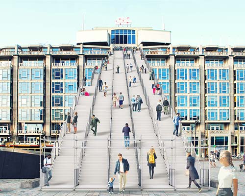 MVRDV to install a giant staircase to celebrate the rebuilding of rotterdam