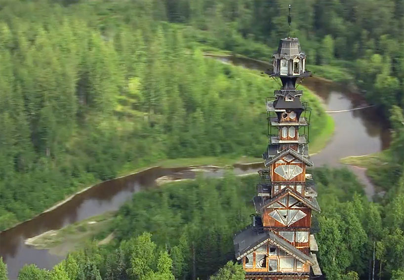 Alaskan Attorney Builds 185 Foot Stacked Log Cabin Tower In The