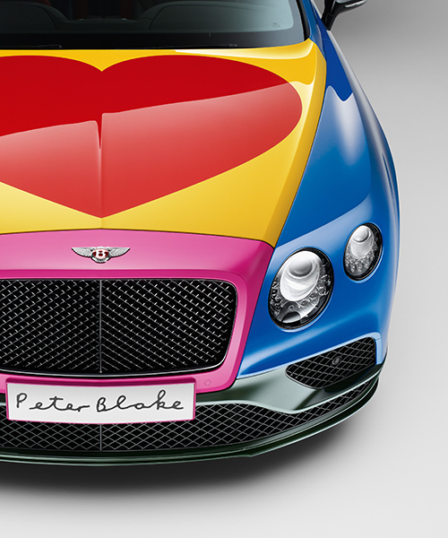 sir peter blake paints bentley's latest continental GT V8 S convertible art car for charity
