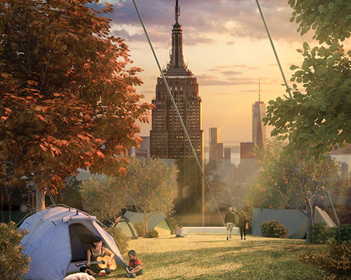 camping in the sky urban recreation concept by flt-office