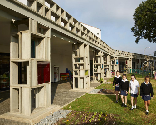 gregory katz uses precast concrete shapes to build school in johannesburg