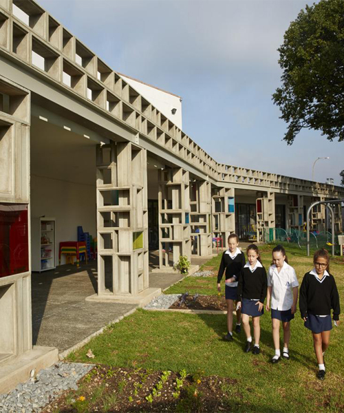 gregory katz uses precast concrete shapes to build school in johannesburg