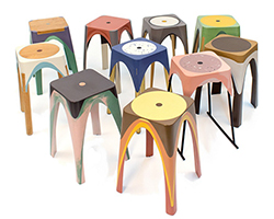maor aharon runs centrifugal force on polymer resins to creat unique stools