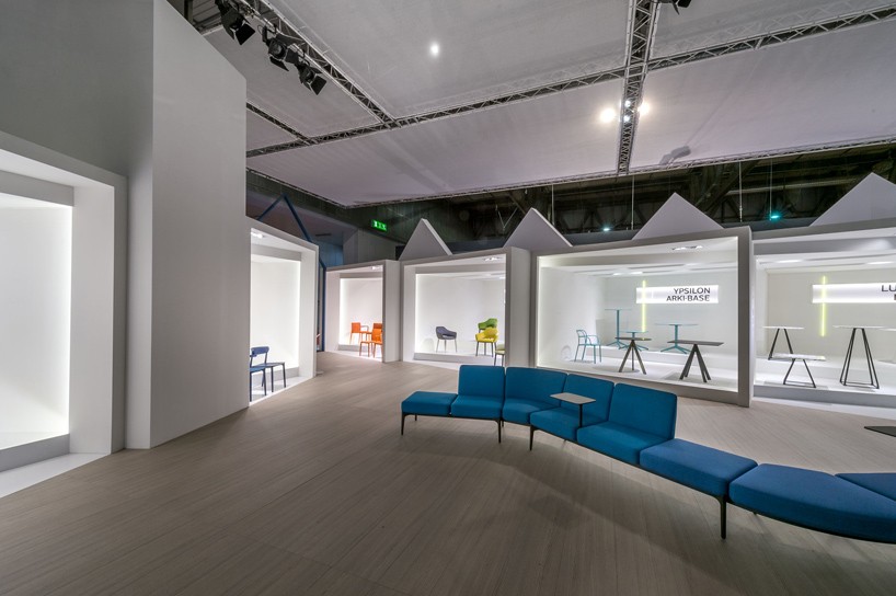 migliore + servetto showcases pedrali furniture within house-shaped units