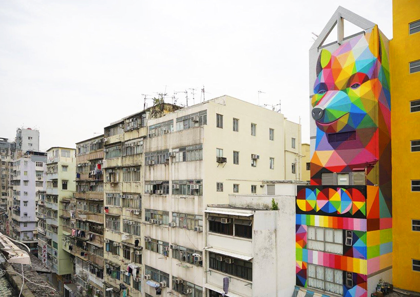 okuda san miguel adds rainbow thief to a narrow residence in hong kong