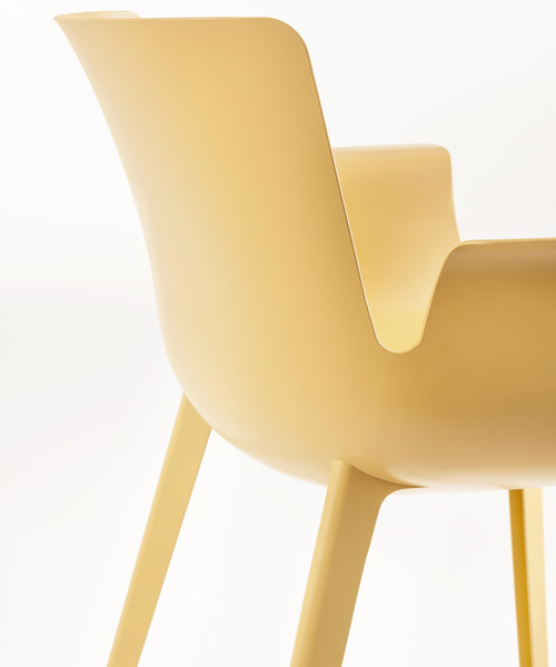 piero lissoni's lightweight piuma chair for kartell uses material found in cars and planes