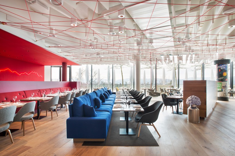 rolf sachs' saltz restaurant artistically references the swiss landscape