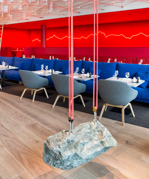 rolf sachs' saltz restaurant artistically references the swiss landscape
